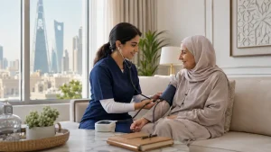 ممرضة منزلية بالشهر بالرياض